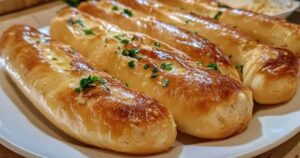 Versgebakken Olijftuin knoflookbroodjes bestrooid met peterselie Titel: Perfecte Knoflookbroodjes à la Olijftuin