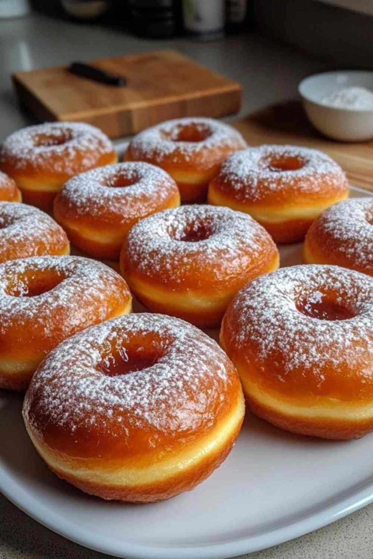Bomba di Napoli donuts gevuld met vanillepudding