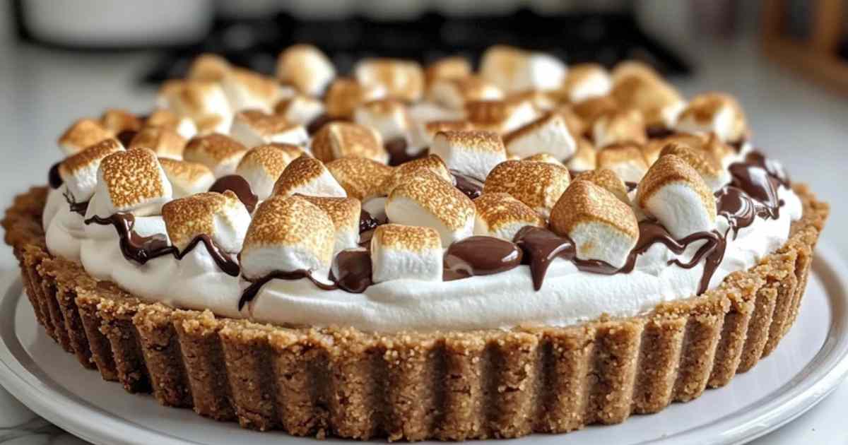Ingrediënten voor smores-tarte uitgestald op een aanrecht