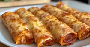 Knapperige pizzarollen gebakken in de airfryer