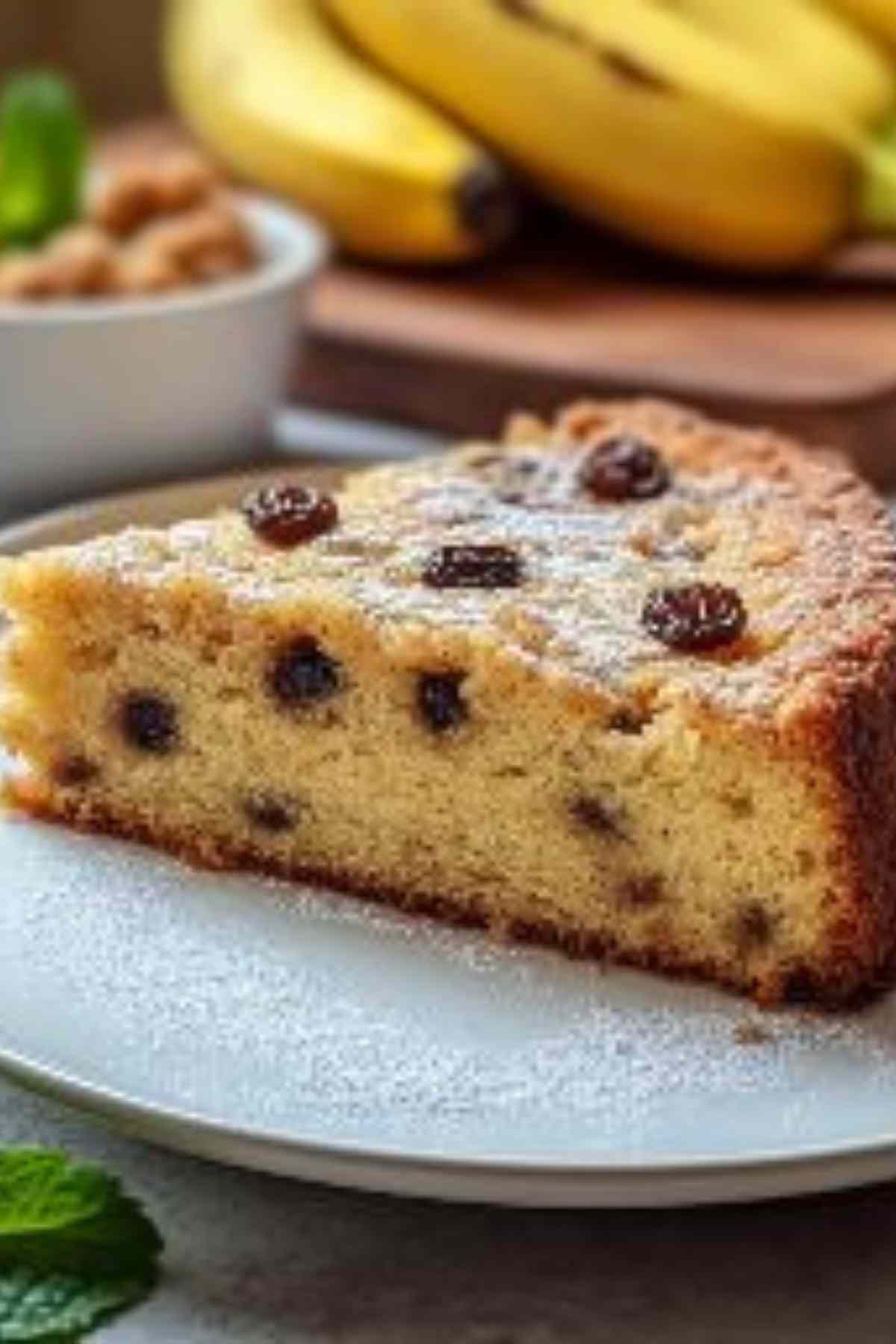 Gezonde bananencake zonder bloem en suiker gemaakt met havermout