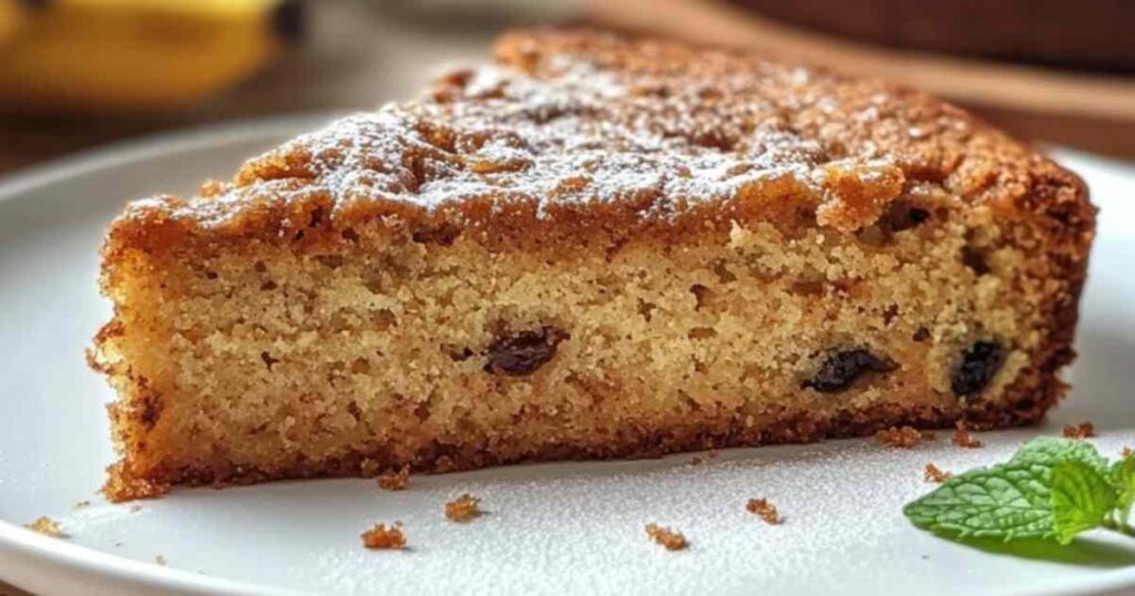 Plak glutenvrije bananencake met rozijnen