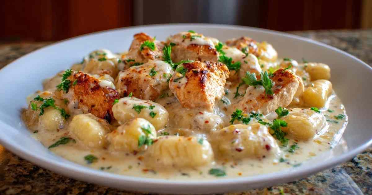 Bereiding van kip voor Gnocchi met Kip Alfredo recept