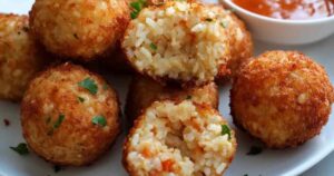 Het vormen van rijstballetjes met tonijnvulling