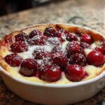 Zutaten für Kirschclafoutis - Kirschen, Eier, Milch und Mehl