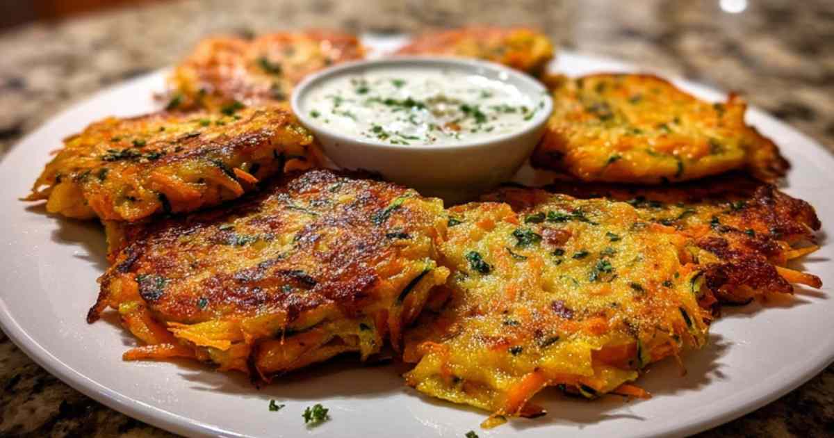Een witte schaal met versgebakken, goudbruine aardappel-kaaskroketten, gegarneerd met peterselie, met één kroket doormidden gesneden om de gesmolten kaas te tonen.