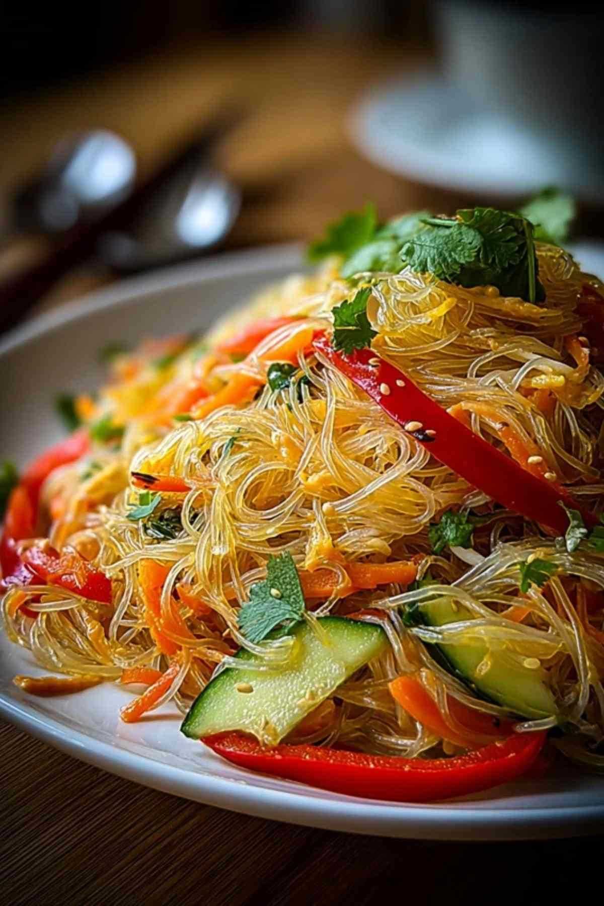 Zelfgemaakte romige pindadressing voor een Aziatische salade in een klein kommetje.