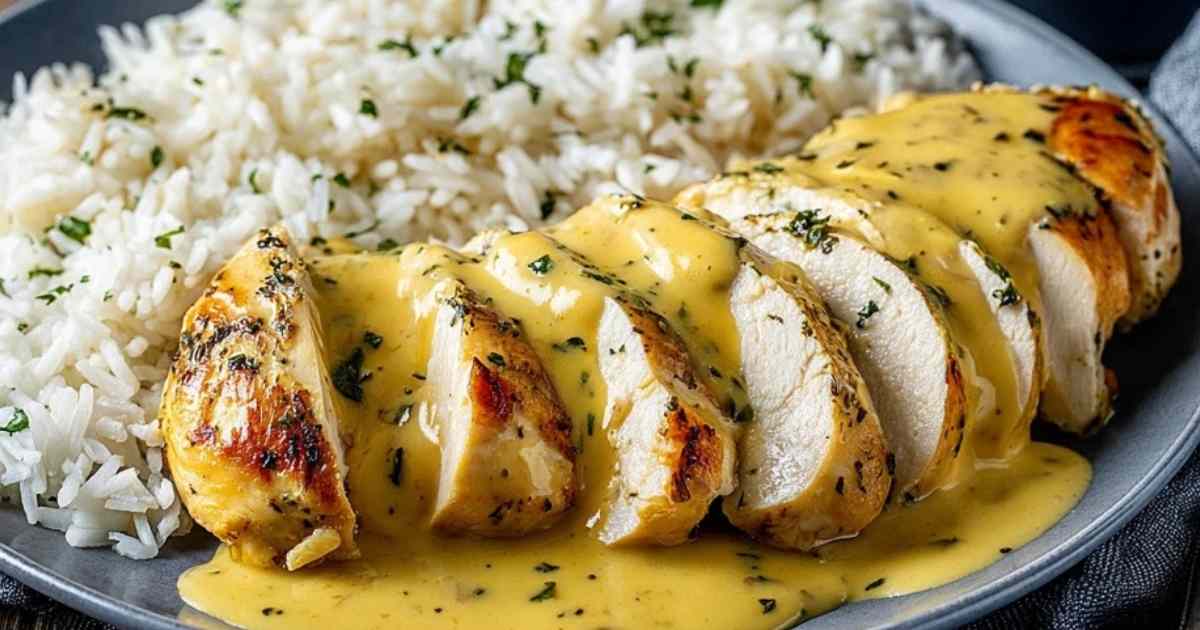 Honig Senf Hähnchen mit Reis