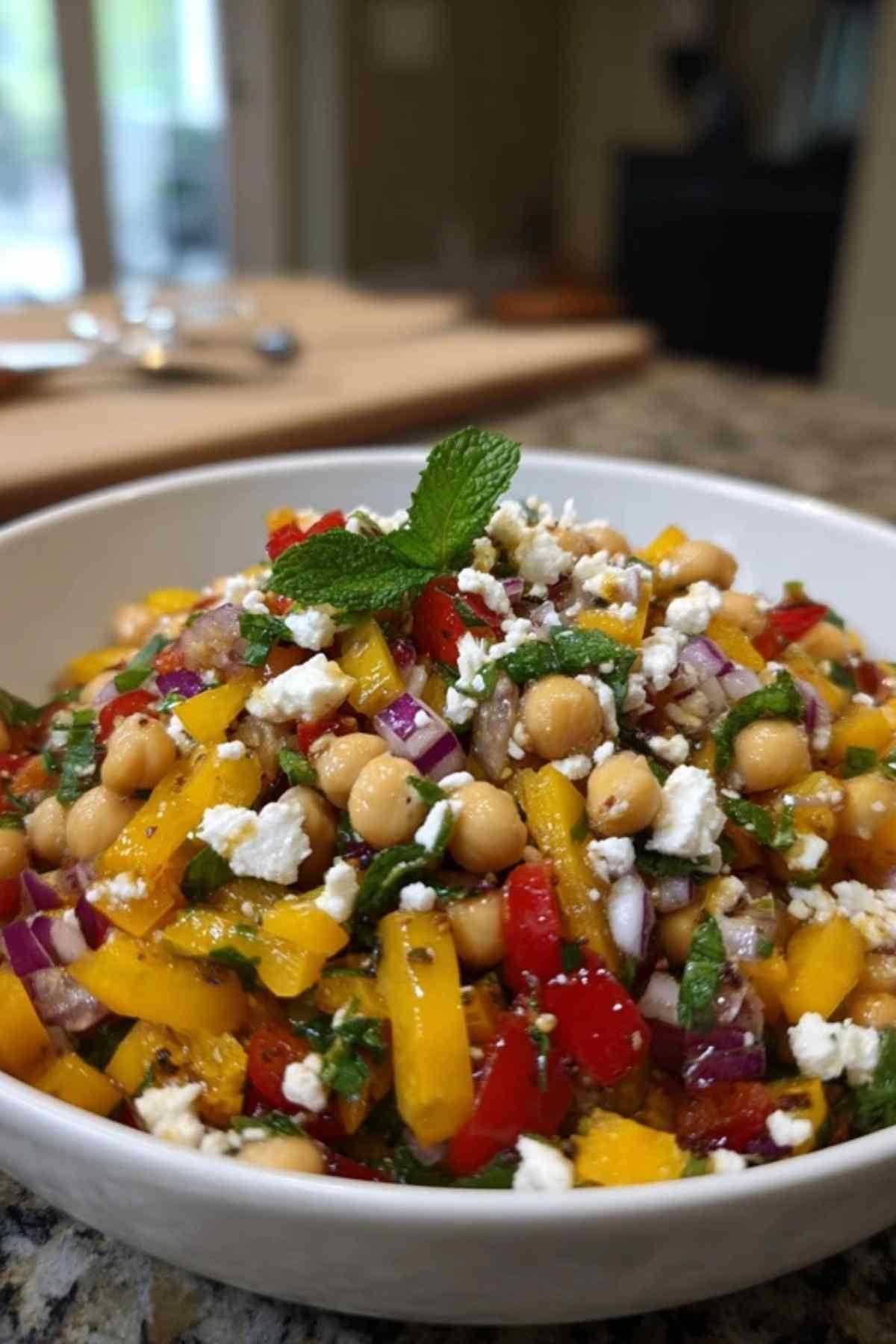 kikkererwtensalade met paprika