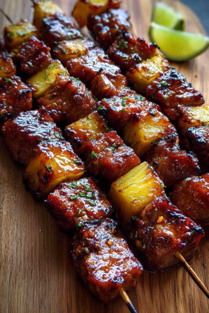 Ananas BBQ Schweinespieße