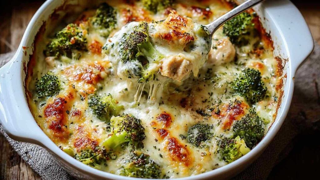 Brokkoli Hähnchen Auflauf mit Frischkäse