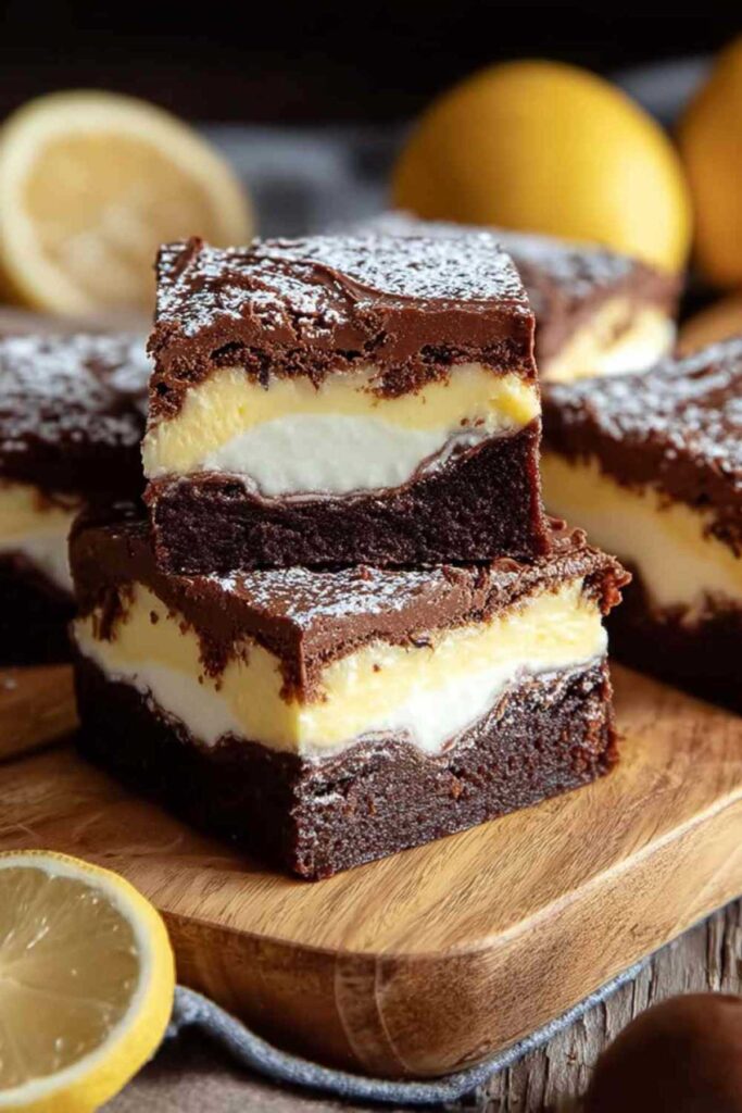 Cheesecake Brownies auf Kühlgitter zeigen goldbraune Oberfläche und perfekte Swirl-Muster