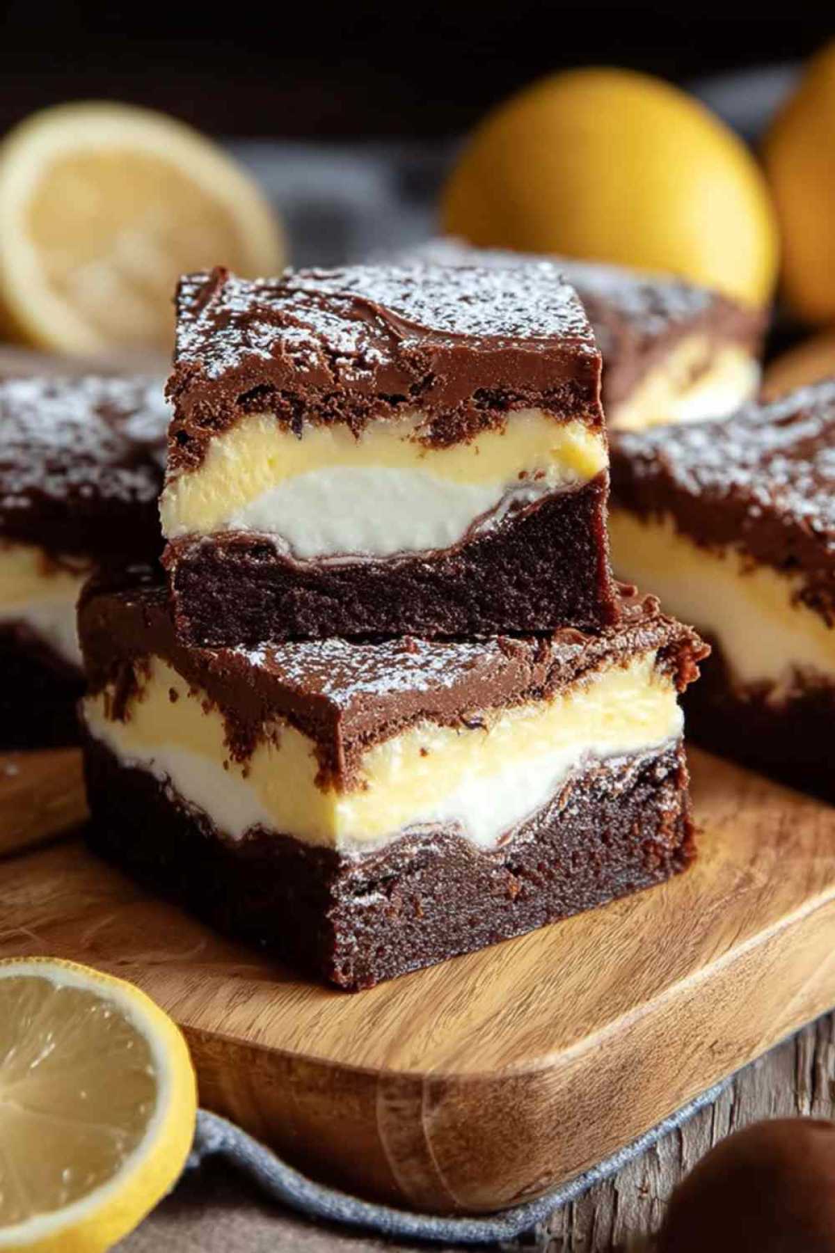Cheesecake Brownies auf Kühlgitter zeigen goldbraune Oberfläche und perfekte Swirl-Muster