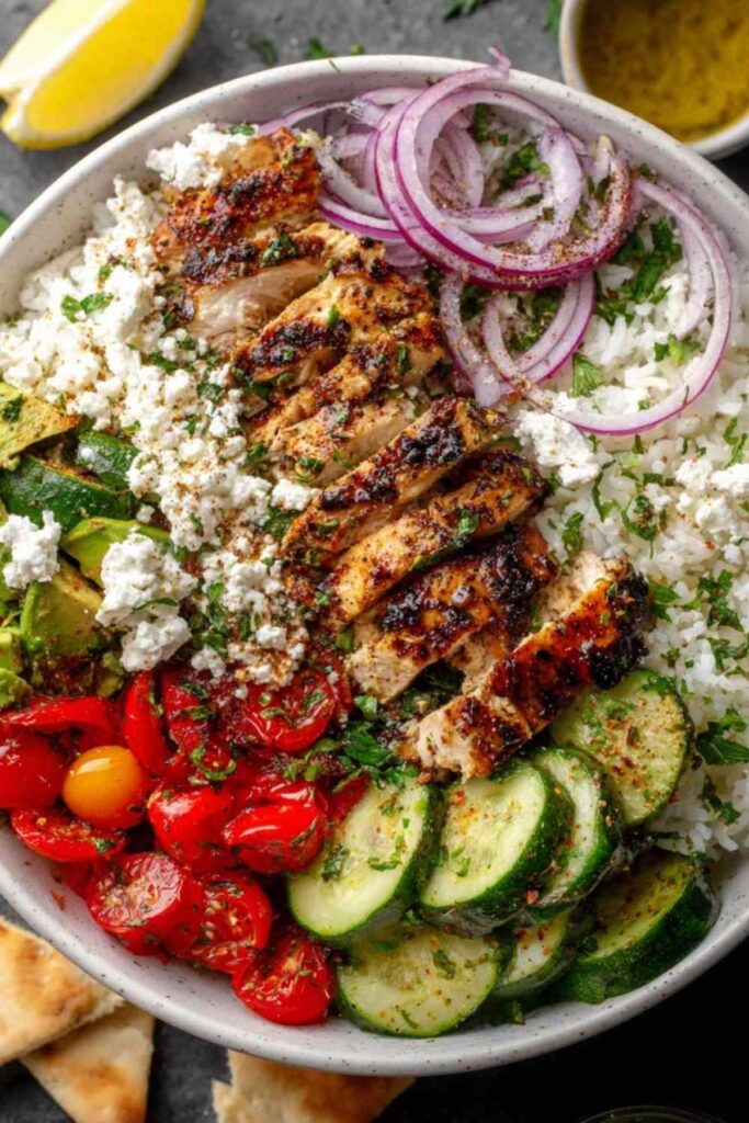 Griechische Hähnchen Bowl