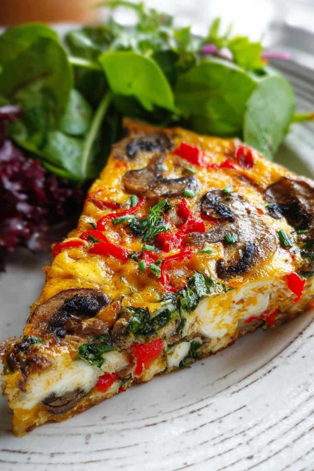 Krusten-lose Gemüse Quiche Low-Carb frisch aus dem Ofen mit goldenem Käse und buntem Gemüse