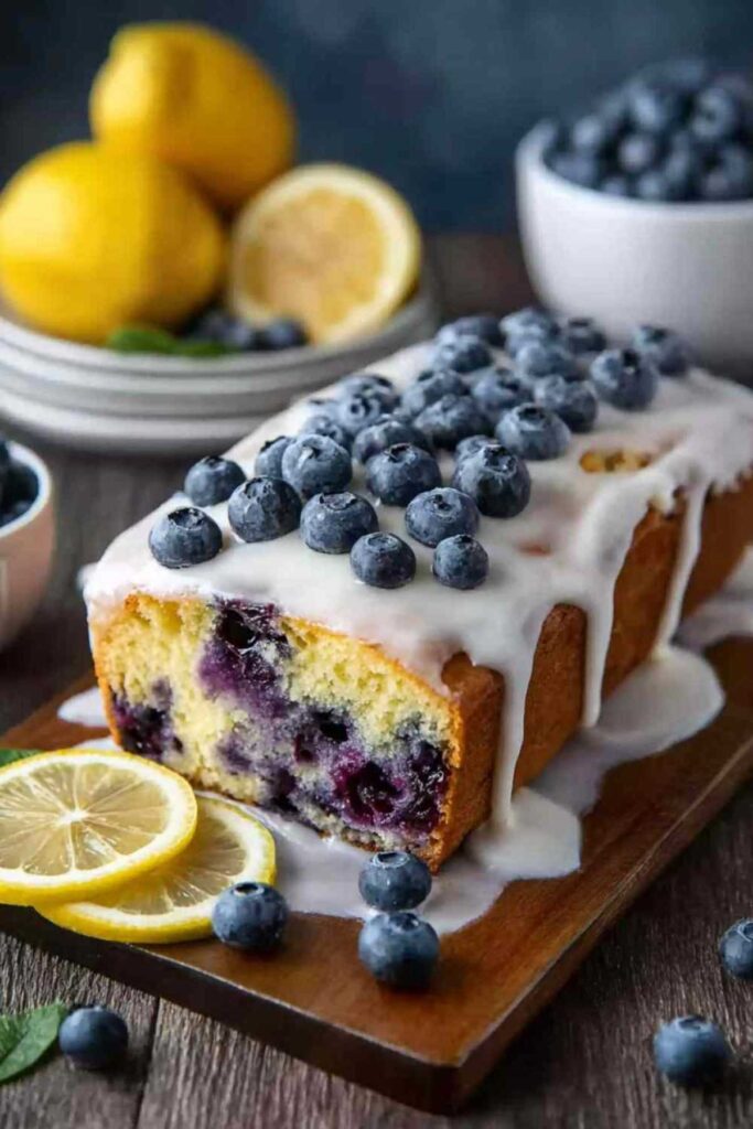 Leichter Joghurtkuchen mit Blaubeeren und Zitrone