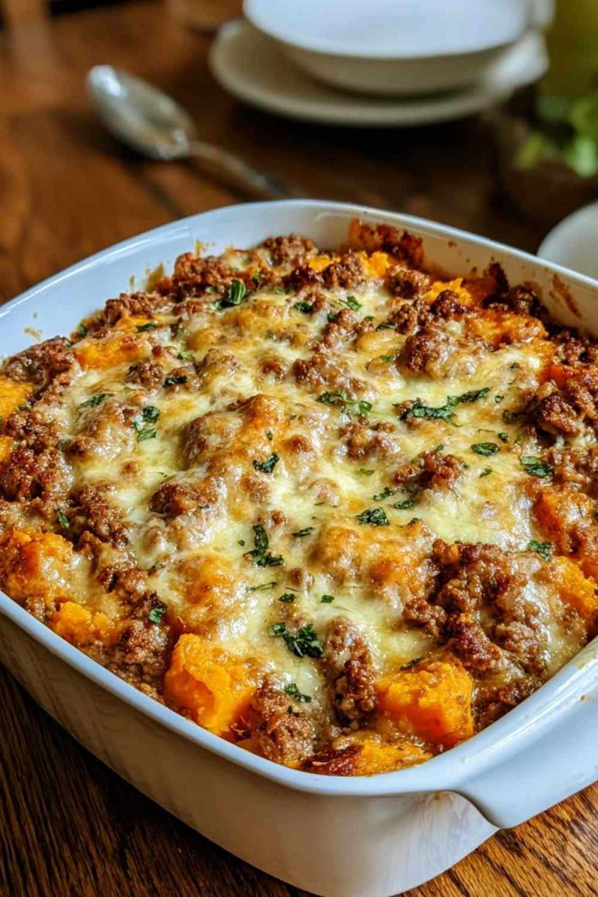 Putenhackfleisch Süßkartoffel Auflauf