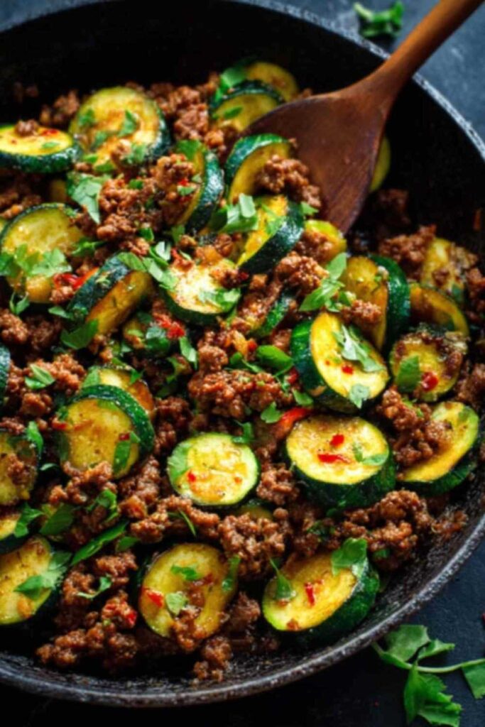 Zucchini Hackfleisch Pfanne