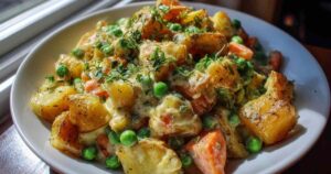 Gemüse wird in Pfanne angebraten für cremige Gemüsepfanne