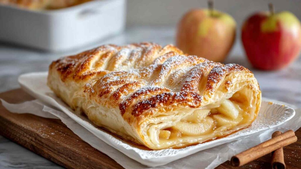 Apfel Pudding Blätterteig Taschen