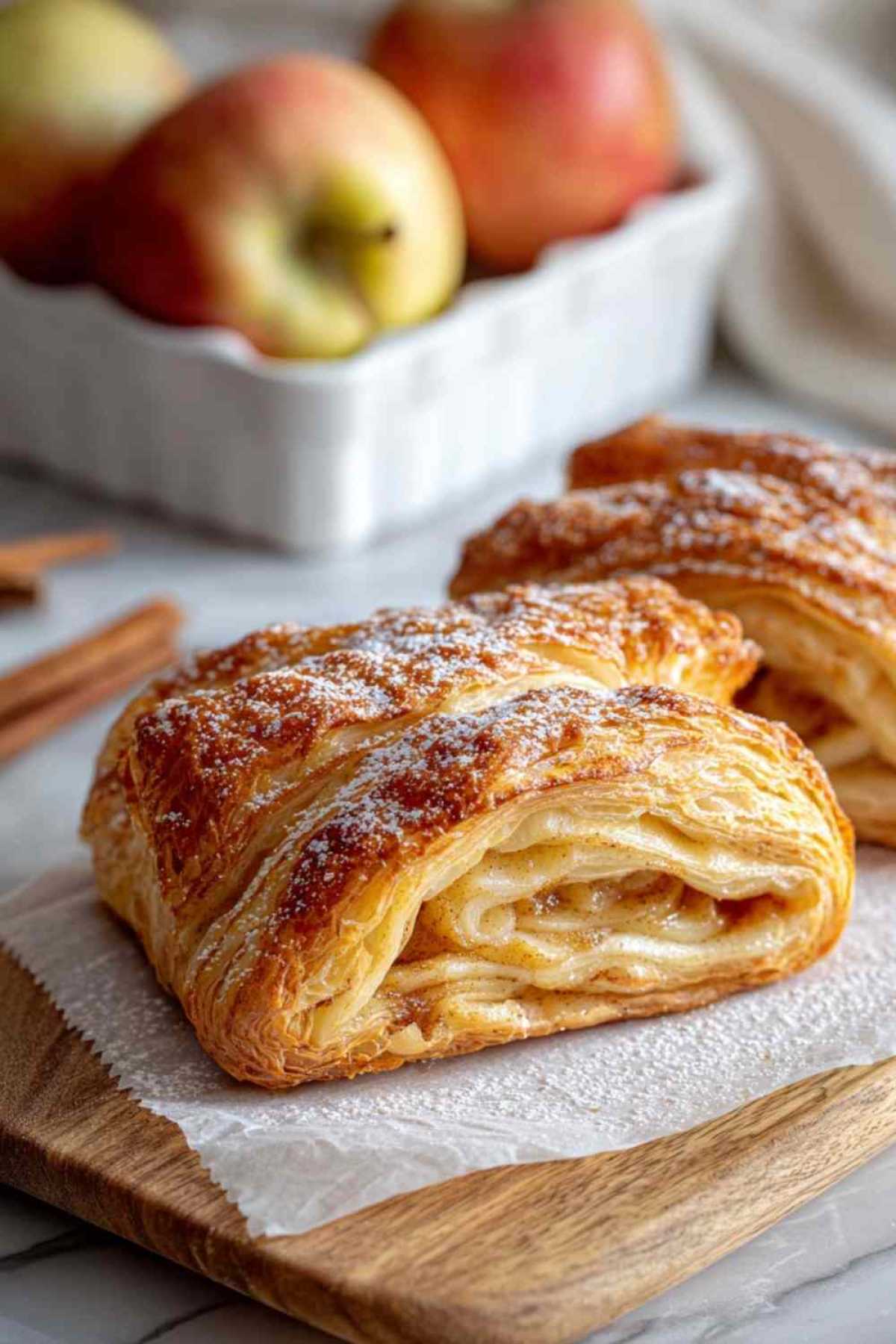Apfel Pudding Blätterteig Taschen