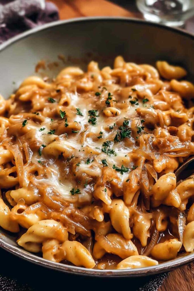 Französische Zwiebel Pasta