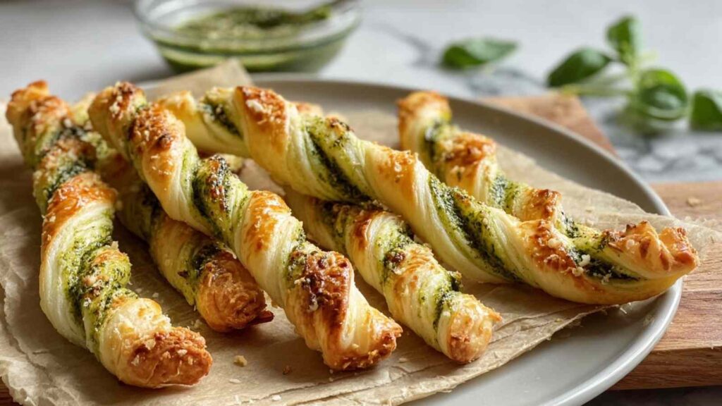 Pesto-Twists beim Formen und Drehen
