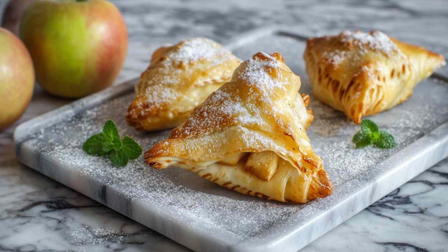blätterteig apfel pudding in muffinform