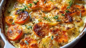 Cremiger Kürbis-Kartoffel-Auflauf – Herzhaftes Herbstrezept