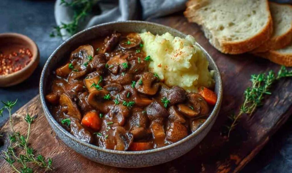 Herzhaftes Pilz-Gulasch Bourguignon