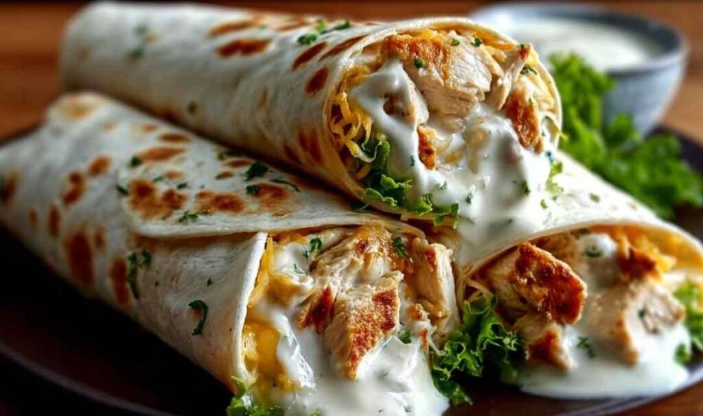 Käse-Knoblauch-Hähnchen-Wraps