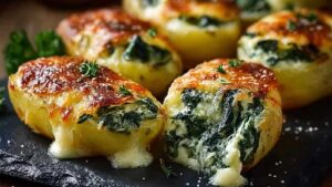 Kartoffeltaschen mit Spinat-Frischkäse – Traditionelles Deutsches Rezept