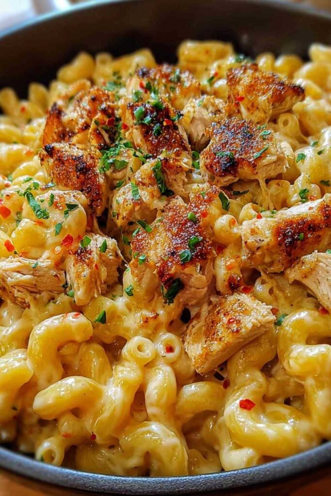 Cremige Honey Pepper Chicken Mac and Cheese