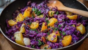 Rotkohl Pfanne mit Kartoffeln – Schnelles Herbstgericht