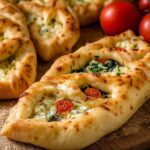 Vegetarische Pide aus Blätterteig – mit Käsefüllung & Pesto