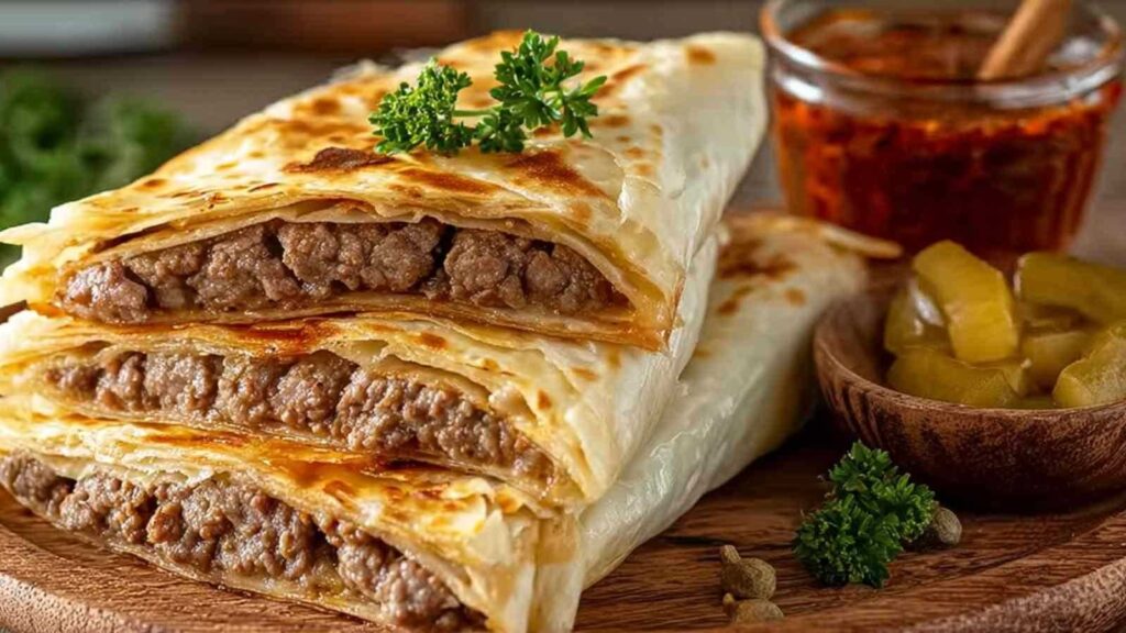 Yufka-Teig mit Fleisch