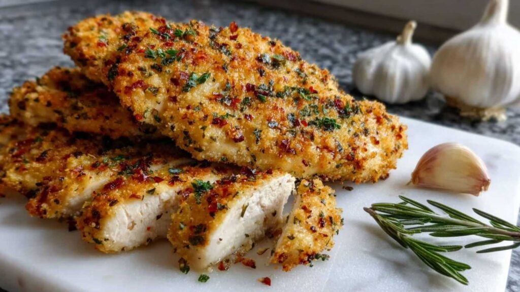 Knuspriges Parmesan-Knoblauch-Hähnchen