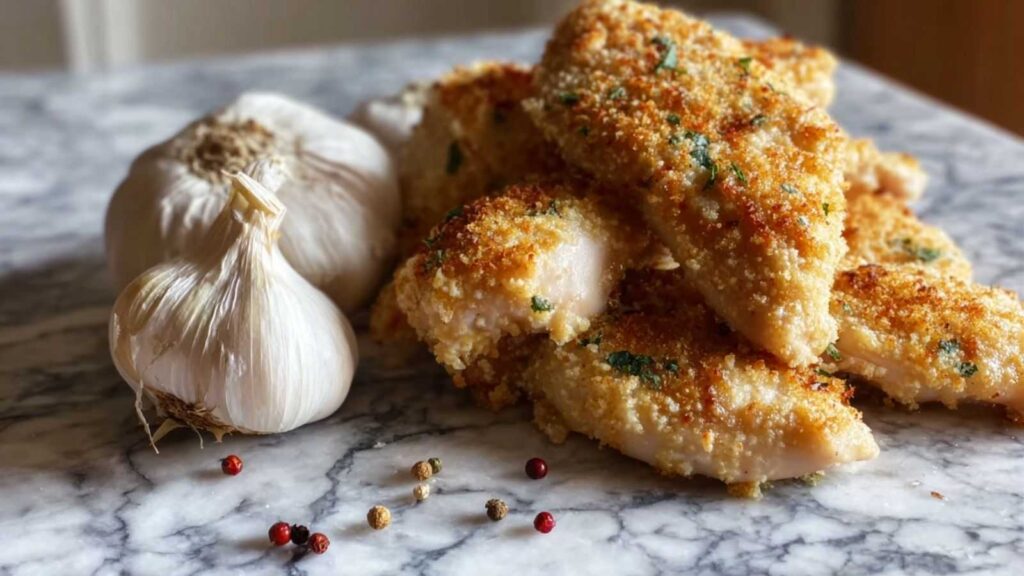 Knuspriges Parmesan-Knoblauch-Hähnchen