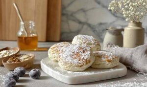 Quark-Taler mit Haferflocken