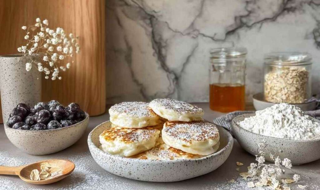 Quark-Taler mit Haferflocken
