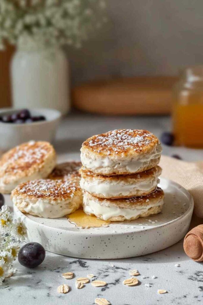 Quark-Taler mit Haferflocken