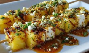 Ananas-Feta-Spieße mit Chilihonig (1)