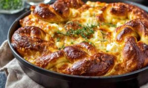 Bayerischer Brezel- und Käseauflauf