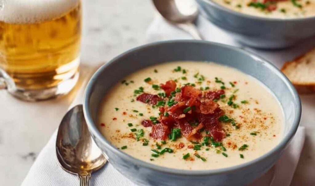 Bier-Käse-Suppe mit Speck