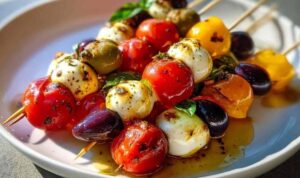 Bunte Antipasti-Spieße