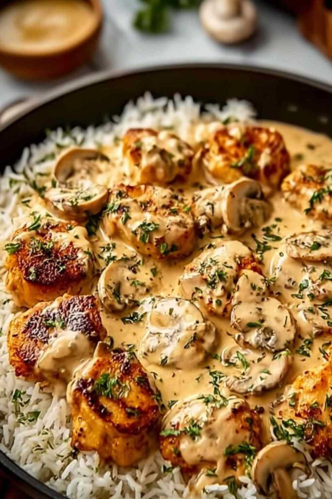 Cremiges Hähnchen mit Reis (Unglaublich gut)