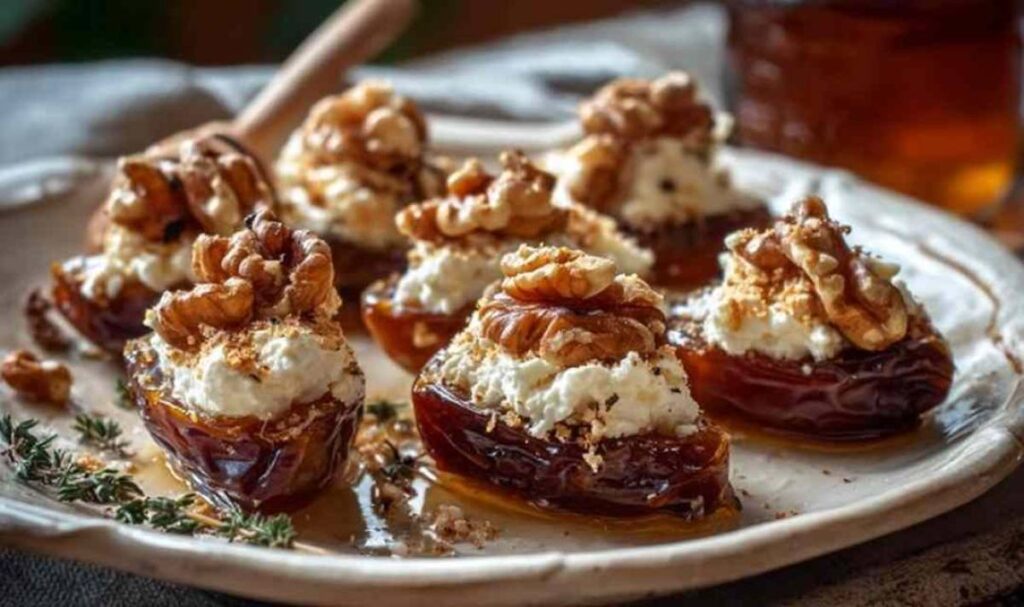 Gebackene Datteln mit Frischkäse