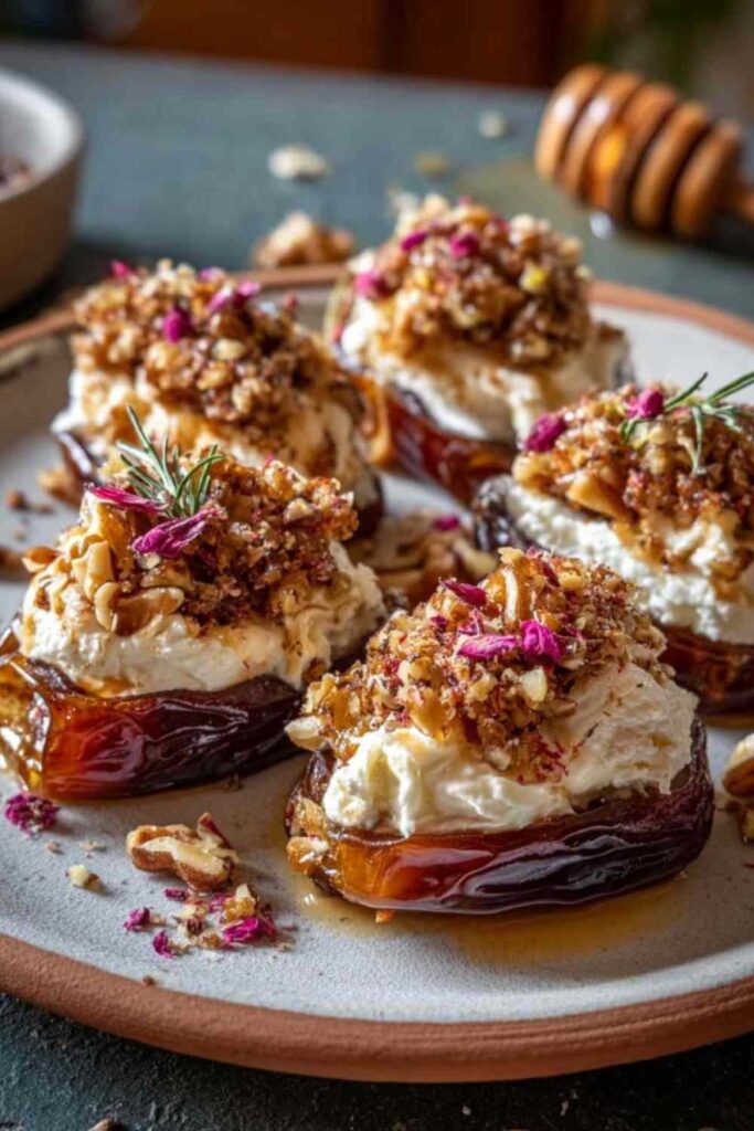 Gebackene Datteln mit Frischkäse