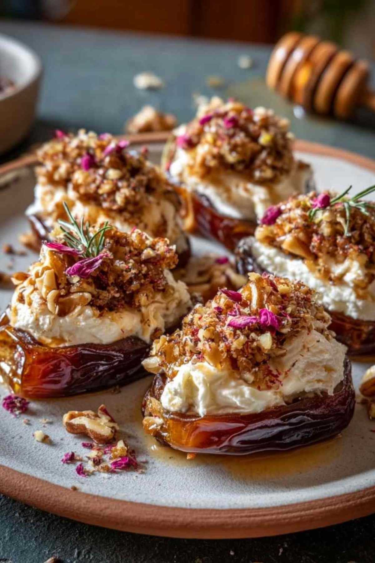 Gebackene Datteln mit Frischkäse