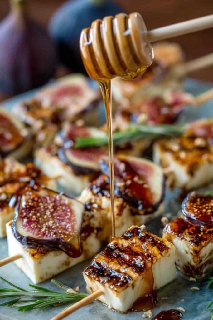 Käse-Feigen-Spieße Honig